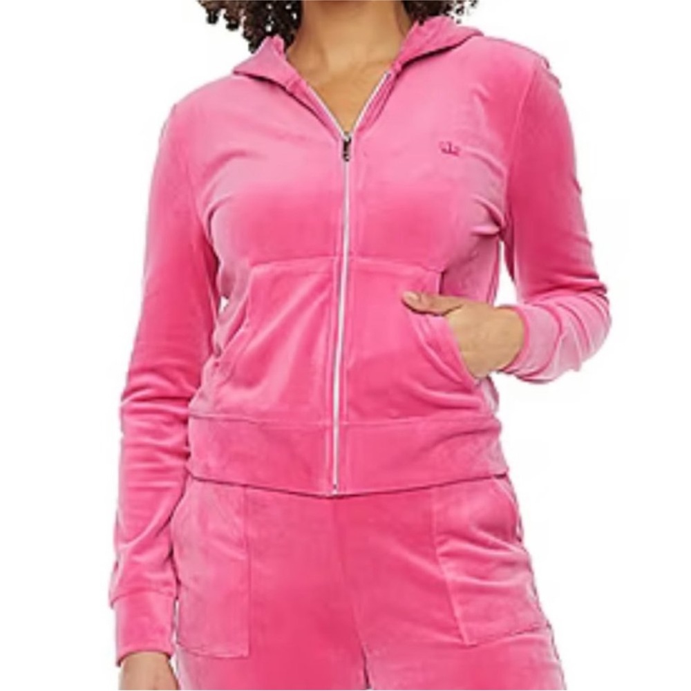 Juicy by Juicy Couture Pink Velour Midweight Track Jacket Size Small